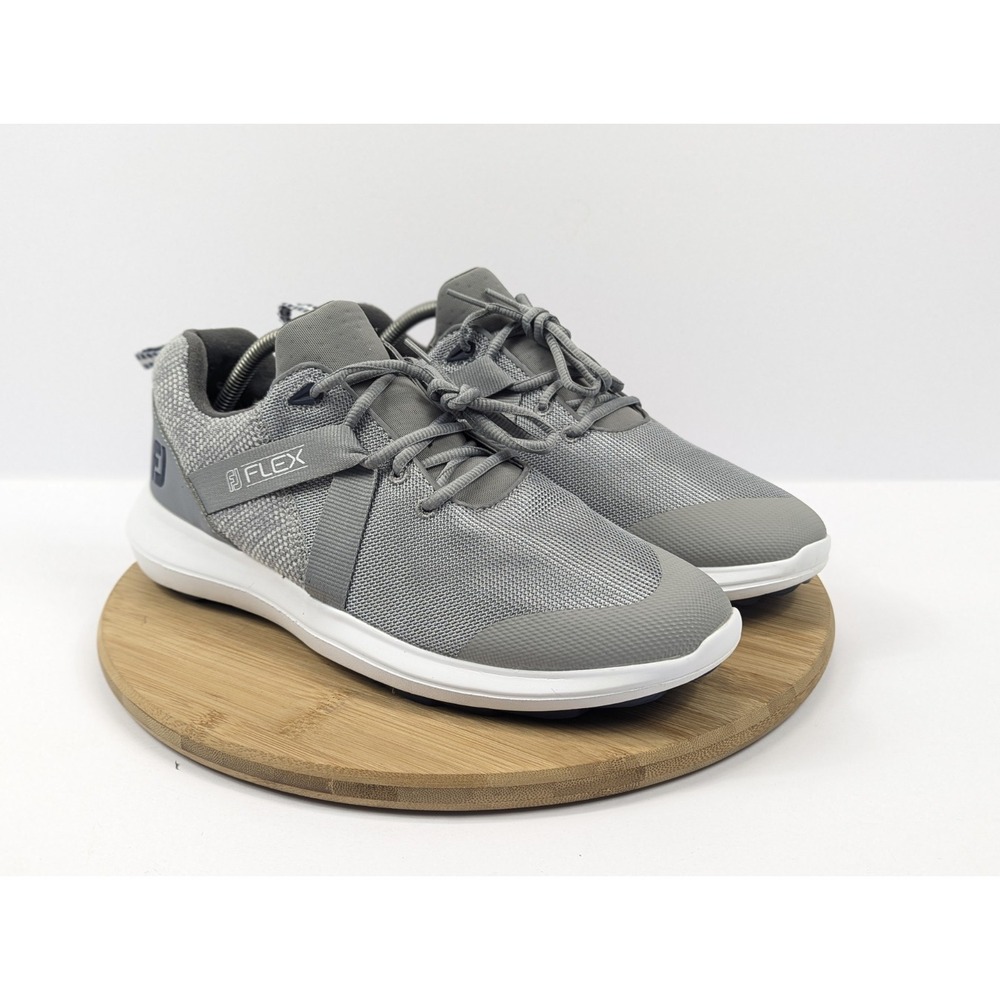 Footjoy Golf Shoes Mens 10 M Spikeless Gray‎ White FJ Flex Sneakers Performance